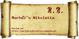 Marhás Nikoletta névjegykártya